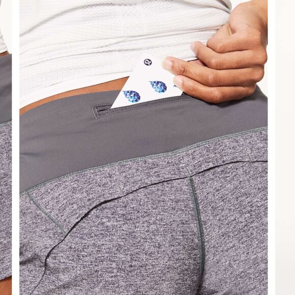 Lululemon Run Times Short II*4" Heather Lux Multi Black- Size 2 *Flaw Faded logo - Picture 9 of 11